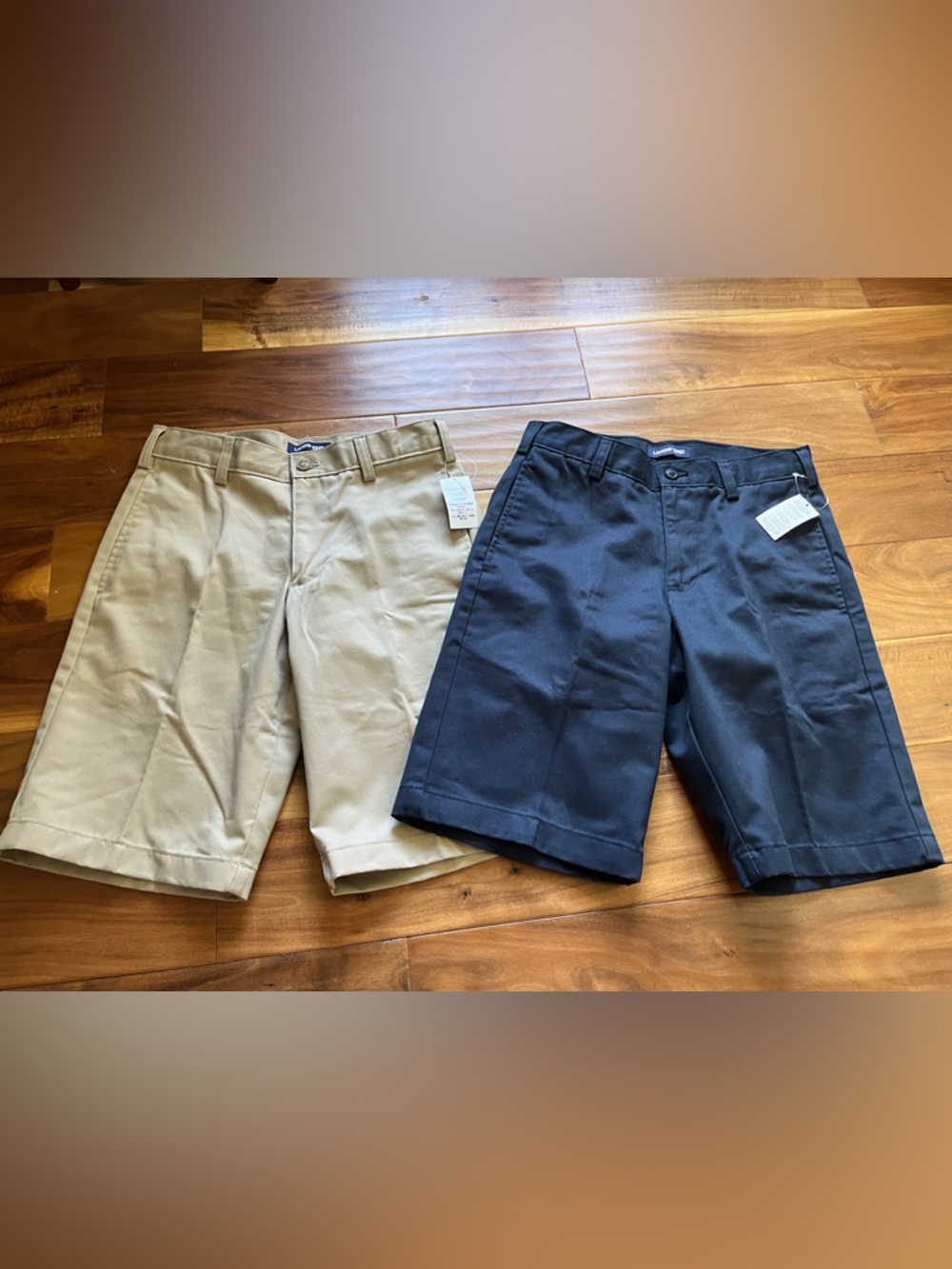 Lands' End Kids' Chino Shorts Two-Pack in Khaki and Navy